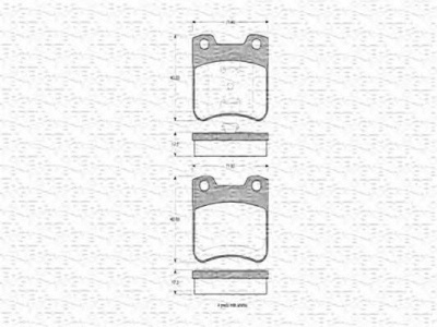 MAGNETI MARELLI 363702160443 -  Комплект тормозных колодок, дисковый тормоз